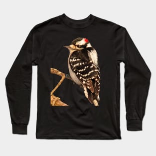 Downy Woodpecker with no background Long Sleeve T-Shirt